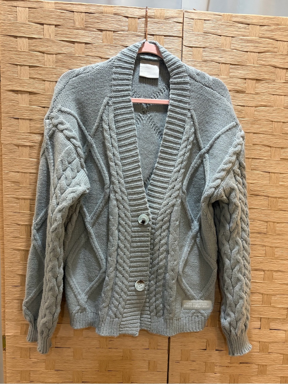 Taylor Swift The Tortured Poets Department Gray Cardigan M/L NWOT - Picture 2 of 5